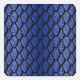 Blaue Drache-Skalen Quadratischer Aufkleber