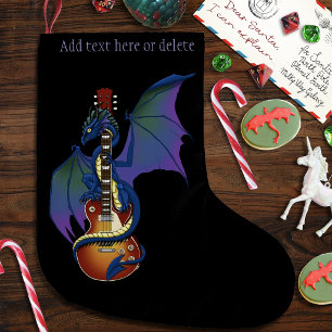 Blaue Drache Sunburst Gitarrenmusik Großer Weihnachtsstrumpf