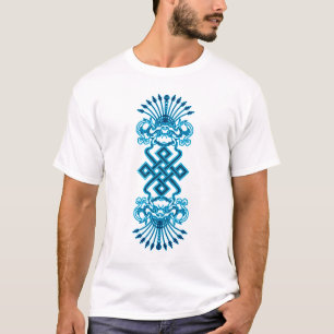 Blaue Drachen und tibetanisches Knoten-Shirt T-Shirt