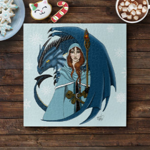 Blaue Drachen-Zauberin Schneeflocken