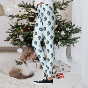 Blaue Drachen-Zauberin Schneeflocken Leggings