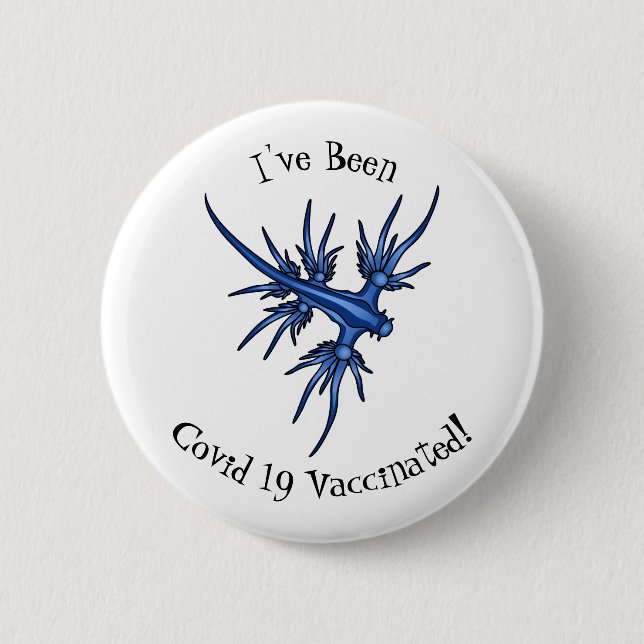 Blaue Drachendarstellung Button (Vorderseite)