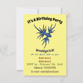 Blaue Drachendarstellung Einladung