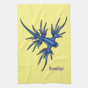 Blaue Drachendarstellung Geschirrtuch