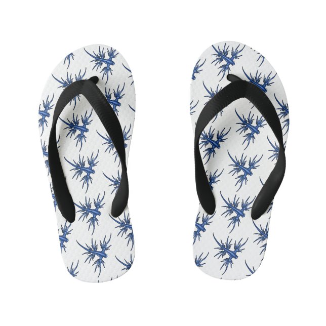 Blaue Drachendarstellung Kinderbadesandalen (Fußbett)