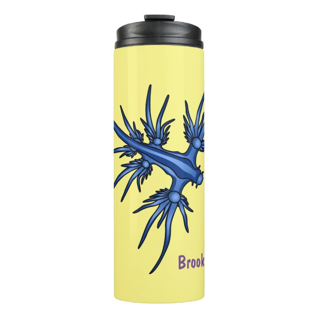 Blaue Drachendarstellung Thermosbecher (Vorderseite)
