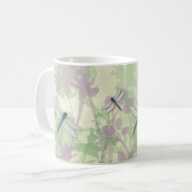 Blaue Drachenfliegen-Tasse Kaffeetasse (Vorderseite Links)