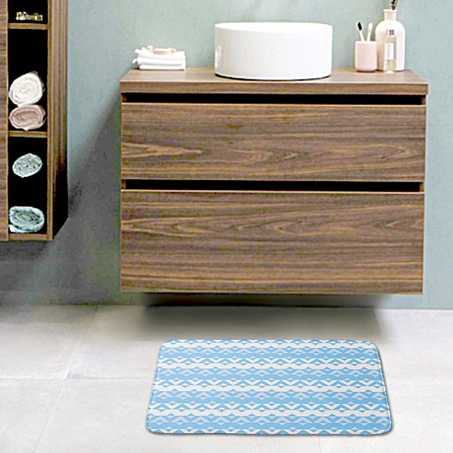 Blaue Dreiecke Muster Badezimmer Matte (Von Creator hochgeladen)