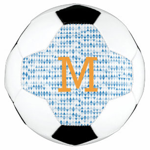Blaue Dreiecks-Muster-Fußball – Monogramm Fußball