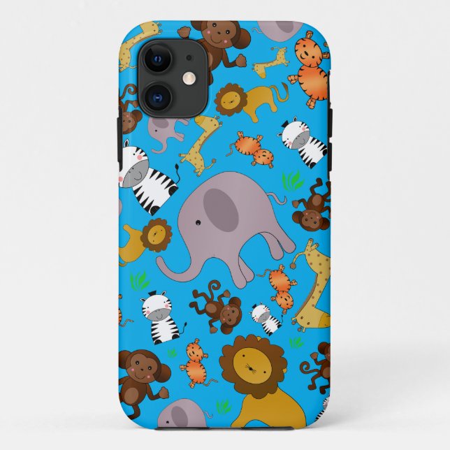 Blaue Dschungelsafari Case-Mate iPhone Hülle (Rückseite)