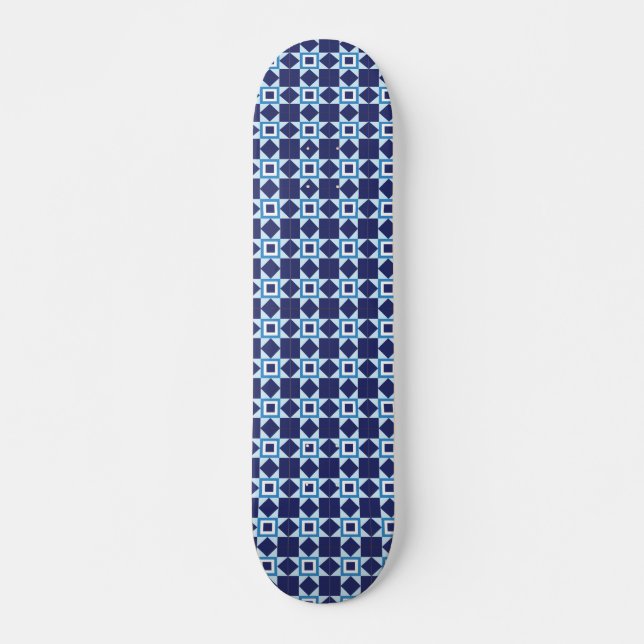 Blaue dunkle Sterne Textur Mode cooler Nachtjunge  Skateboard (Vorne)