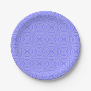 Blaue dunkle wellige Quadrate Pappteller