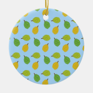 blaue Durianfrüchte Keramikornament