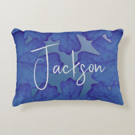 Blaue Eiche Leaf Personalisiert Dekokissen