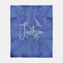 Blaue Eiche Leaf Personalisiert Fleecedecke