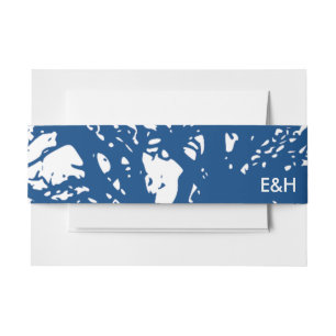 Blaue Eiche, rustikale und minimalistische Hochzei Einladungsbanderole