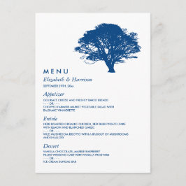 Blaue Eiche, rustikale und minimalistische Hochzei Menükarte