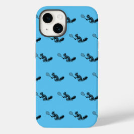 Blaue Eichhörnchen Tennisspielermuster Case-Mate iPhone 14 Hülle