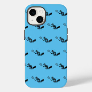 Blaue Eichhörnchen Tennisspielermuster Case-Mate iPhone 14 Hülle