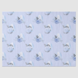 Blaue Eier und Blume auf der Blue Decoupage Seidenpapier