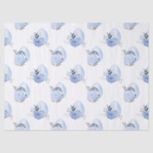 Blaue Eier und Blume auf der White Decoupage