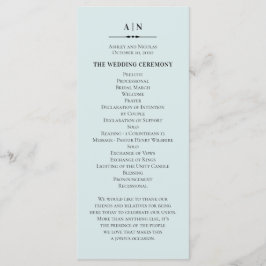 Blaue, einfache Hochzeit. Elegante klassische Typo Programm