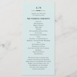 Blaue, einfache Hochzeit. Elegante klassische Typo Programm