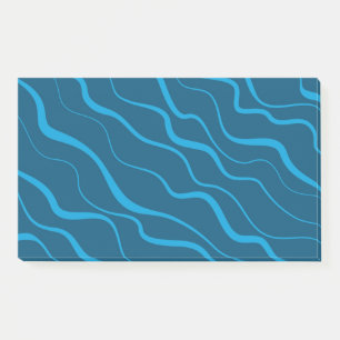Blaue, einfache, moderne, coole Wellenabstraktion Post-it Klebezettel