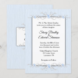 Blaue Einfachheit Traditionelle Hochzeitseinladung Einladung