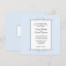 Blaue Einfachheit Traditionelle Hochzeitseinladung Einladung