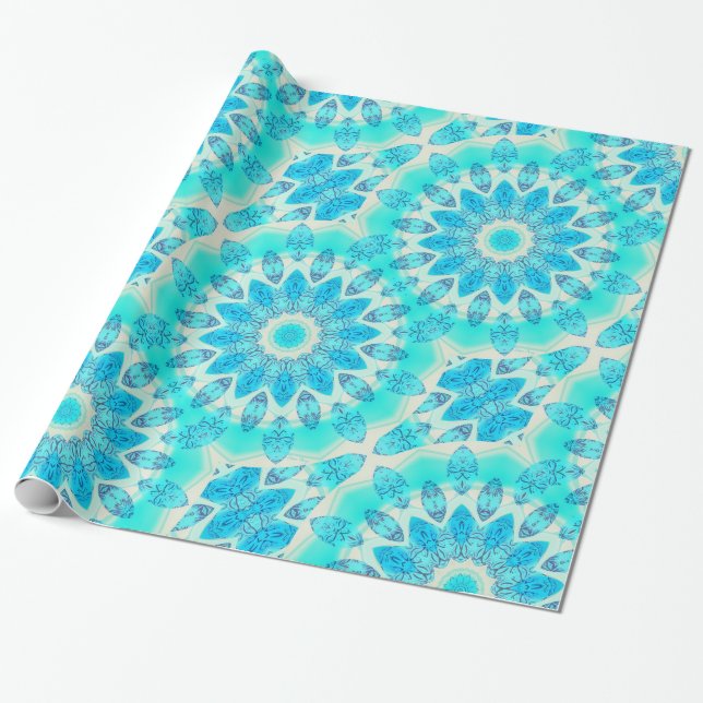 Blaue Eis-Göttin, abstrakte Kristalle der Liebe Geschenkpapier (Ungerollt)