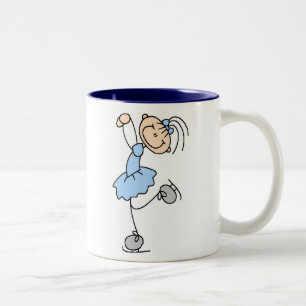 Blaue Eis-Skaten-Mädchen-Tasse Zweifarbige Tasse