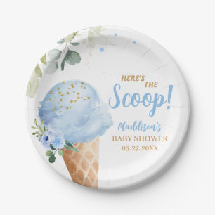 Blaue Eiscreme-Baby-Party  Pappteller