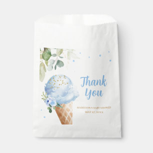 Blaue Eiscreme-Baby-Party-Quadrat Geschenktütchen