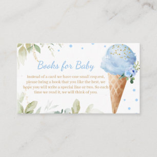 Blaue Eiscreme-Baby-Shower-Bücher für Baby Begleitkarte