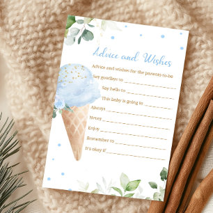 Blaue Eiscreme-Baby-Shower-Spiel für Ratschläge un