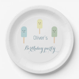 Blaue Eiscreme Geburtstagsparty Pappteller