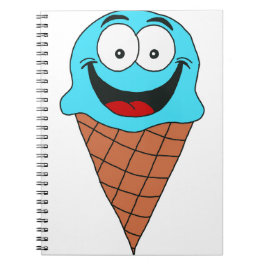 Blaue Eiscreme Notizblock