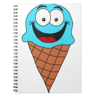 Blaue Eiscreme Notizblock