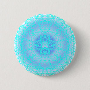 Blaue Eiskreuz-Ball Button