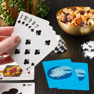 Blaue Eiskristall-Abstraktion Winterkreis Spielkarten