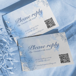 Blaue Eiswinterkarte UAWG Hochzeitkarte RSVP Karte