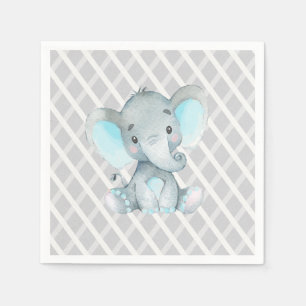 Blaue Elefant-Baby-Party-Junge-Tischdecke Serviette