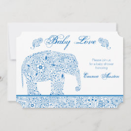 Blaue Elefant-Babyparty-Einladung Einladung