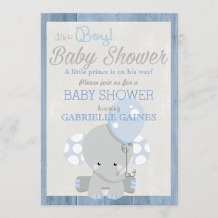 Blaue Elefant-Jungen-Babyparty-Land-Einladung Einladung