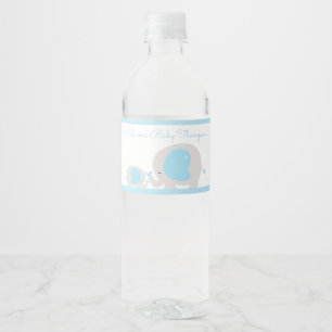 Blaue Elefant-Jungen-Wasser-Flaschen-Aufkleber