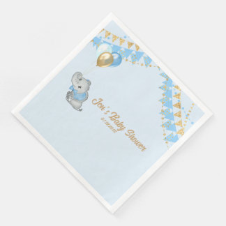 Blaue Elefant Serviette Baby Shower