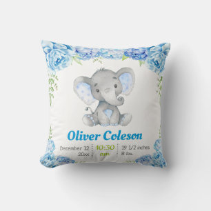 Blaue Elefanten-Baby-Jungen-Wurfkissen Nursery Dek Kissen
