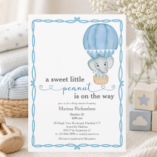 Blaue Elefanten-Baby-Party-Einladung für Jungen Einladung