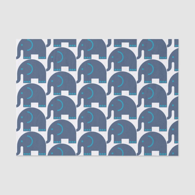 Blaue Elefanten Seidenpapier (Vorderseite)